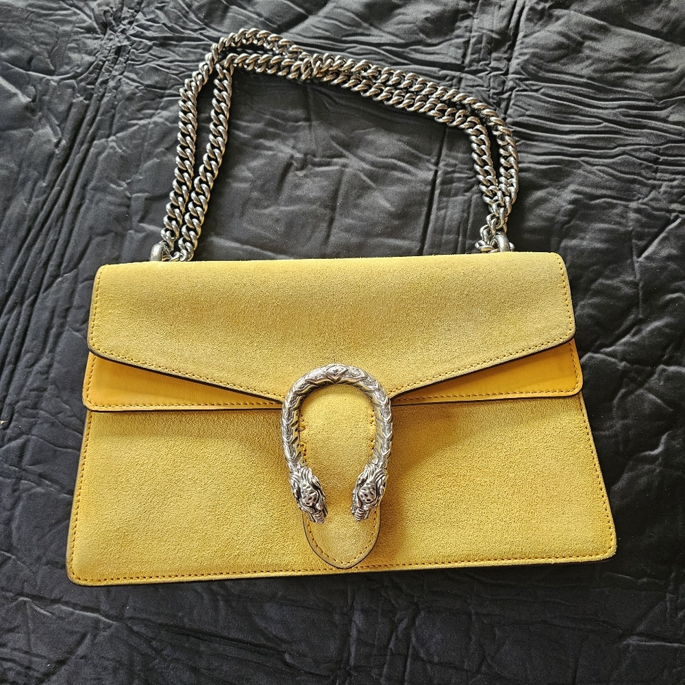 Gucci Dionysus Bag Suede Small Yellw